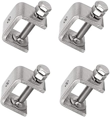 Sonny Brook Hams Kyien 4Pieces 304 Stainless Steel C-Clamp Heavy Duty C-clamp Woodworking Welding Building Household Tiger Clamp G-Clamp.