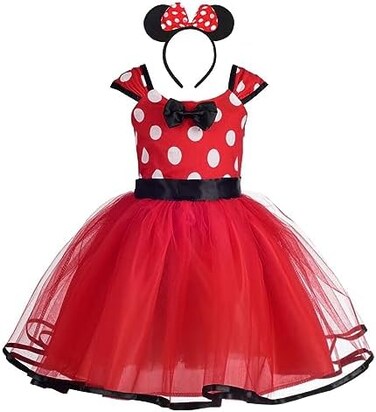 Dressy Daisy Baby Toddler Girl Polka Dots Fancy Dress Up Costume Birthday Party Tulle Dresses Size 6M-8.
