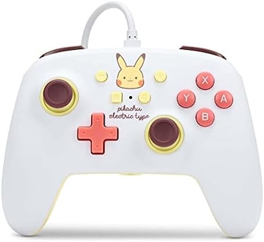 وحدة تحكم سلكية محسّنة من PowerA لجهاز Nintendo Switch - نوع بيكاتشو الكهربائي.