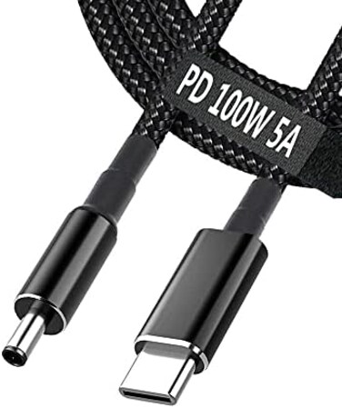 TASUMATO USB C to 4. 5mm Laptop Charging Cable Adapter Male Type C to DC 4. 5 x 3. 0mm Converter Braided 6. 5ft Fast 100W PD Power Charger Supply Cord for Vostro 12 17 11 XPS 14 3000 7000 5000 13 15 I