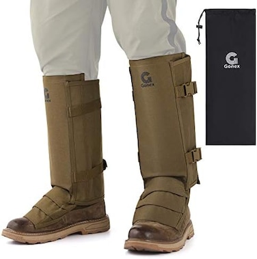 Gonex Snake Gaiters, Waterproof Snake Guards, Snake Bite Protection for Lower Legs, Snake Proof Gaiters Fit for MenWomen, Adjustable Size.
