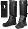 GearOZ Snake Gaiters Snake Chaps, Waterproof Lower Legs Snake Guards, Snake Bite Protective Gaiters, Anti-Snake Gaiters for Men/Women, Adjustable Size for Hunting/Hiking/Farm Working, Black.