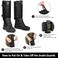 GearOZ Snake Gaiters Snake Chaps, Waterproof Lower Legs Snake Guards, Snake Bite Protective Gaiters, Anti-Snake Gaiters for Men/Women, Adjustable Size for Hunting/Hiking/Farm Working, Black.