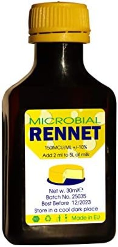 rennet ideal Microbial Liquid Coagulant 30mladd 2ml per 1 gallon of milk.