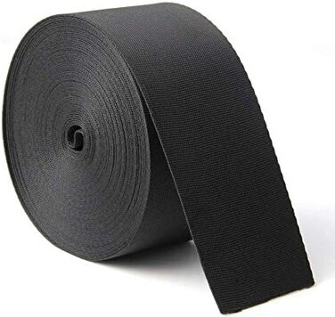 HORNO 10 Yards 2 Inch Wide Black Nylon Heavy Duty Webbing Strap.