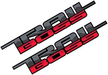 SDASA 2 x Trail Boss Decal Stickers Replacement for Silverado (2019-2021Bed Side 1500 2500 HD (Black Red.