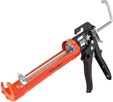 ValueMax Caulk Gun, 9 Inch Silicone Sealant Caulking Gun for Caulking/Filling/Sealing, Trigger Comfort Grip and Iron Smooth Rod, Ideal for Tiles, Window Joints, 8:1 Thrust Ratio.