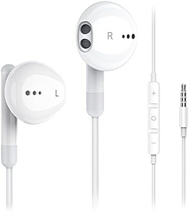 Kimwood Wired Earbuds with Microphone, Wired Earphones in Ear Headphones HiFi Stereo, Powerful Bass and Crystal Clear Audio, Compatible with iPhone, iPad, Android, Computer Most with 3. 5mm Jack.