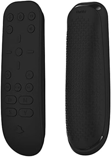 PlayVital Silicone Protective Remote Case for ps5 Media Remote Cover, Ergonomic Design Full Body Protector Skin for ps5 Remote Control - Black.