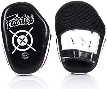 Fairtex Aero Focus Punching Mitts FMV11 for Muay Thai, Boxing, Kickboxing, MMA (Black/White.