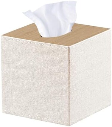 YAPISHI Tissue Box Cover Square, Upgrade 99% Compatible Large Size, Modern Tissue Box Holder for Napkin Facial Paper, Leather Dryer Sheet Dispenser Organizer for Bathroom Vanity Countertop, Night Stan