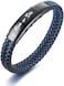 VNOX Mens Bracelet Leather Lettering Adjustable- Inspirational Engraving Copy Blue Black Braided Bracelets Cuff Bangle Motivational Jewellery Gifts for Men Boys.