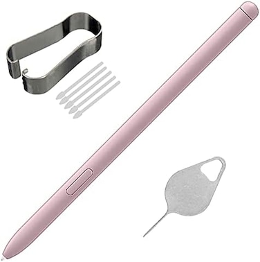 قلم اللمس البديل الأفضل لجهاز سامسونج جالاكسي تاب إس 6 لايت P610N P615 P610 S Pen -P610N -P615 -P610 مقاس 10.4 بوصة مع ملقط طرفي، قطعة غيار لإصلاح قلم S6lite (لون وردي شيفون).