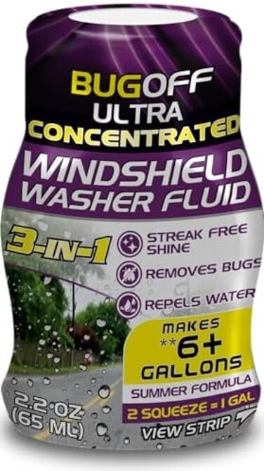 BUGOFF Windshield Washer Fluid Ultra-Concentrated.