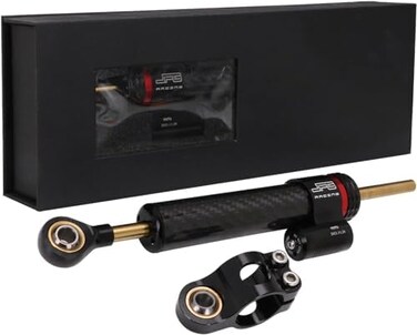 JFG RACING Motorcycle Steering Damper,10" Universal Steering Stabilizer for Most Motorcycles Street Bike Sport Bike Road Racing Bike - Carbon Fiber.