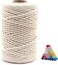 FLIPPED 100% Natural Cotton Macrame Cord,5mm x110 Yards Macrame Cords Colored Cotton Macrame Rope Craft Cord for DIY Crafts Knitting Plant Hangers Christmas Wedding D&eacute;cor(Beige, 5mm110yards.
