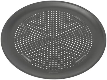 GoodCook Good Cook AirPerfect Nonstick Large Pizza Pan 15. 75", Perforated Crispy Crust with Cutting Guide, Glimmer Gun Metal.
