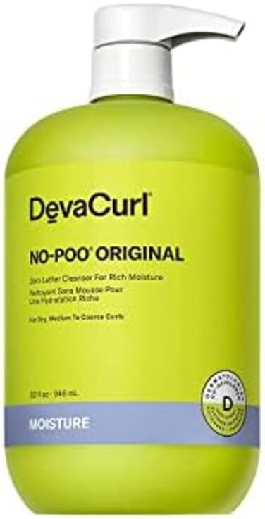 DevaCurl No-Poo Original Zero Lather Cleanser For Rich Moisture, Fresh Rose, 32 fl. oz.