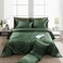 Ersmak 6 Pieces Satin Duvet Cover Full/Queen Size Luxury Silky Bedding Duvet Cover Set with 1 Soft Duvet Cover, 4 Queen Pillowcases and 1 Body Pillowcase, Emerald Green.
