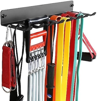 Lovind Multi-Use Gym Equipment Storage Rack, Resistance Bands Heavy Duty Dumbbell Rack for Exercise Bands, Lifting Belts and Jump Ropes.