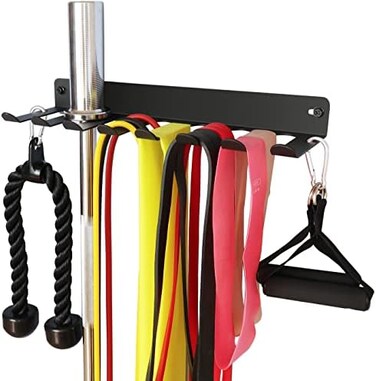 Alvade Home Gym Storage Rack, Barbell Rack Weight Room Organizer Prong Gym Equipment Storage Rack for Gym Accessories Like Fitness Bands,Resistance Bands,Straps,Foam Rollers,Barbell.