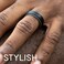 ROQ Silicone Rings for Men 1/4/6 Multipack of Breathable Mens Silicone Rubber Wedding Rings Bands - Step Edge.