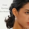 أقراط جيناو المتدلية على شكل صليب، مطلية بالذهب عيار 14 قيراط، مرصعة بـ 5A زركونيا مكعبة، مصنوعة من الفضة الإسترليني المضادة للحساسية، مناسبة للرجال والنساء - فضي لامع.
