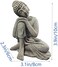 mozhixue Meditating Sandstone Buddha Statue Small Fish Aquarium Decorations Fish Tank Decor for Underwater Accessories Betta Sleep Rest.