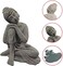 mozhixue Meditating Sandstone Buddha Statue Small Fish Aquarium Decorations Fish Tank Decor for Underwater Accessories Betta Sleep Rest.