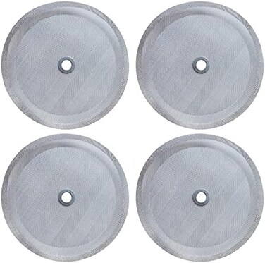 zhuohai 4 Pcs French Press Replacement Filter Screen, 4 Inch Reusable 304 Stainless Steel Mesh Filter for Bodum French Press Coffee Makers.