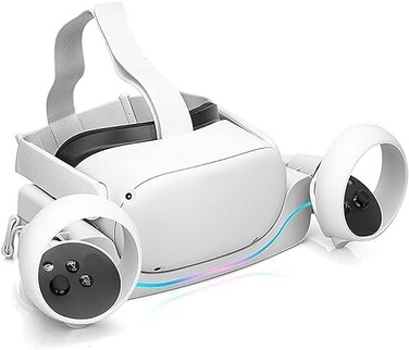 قاعدة شحن جدارية من RGEEK لجهاز Quest 2، محطة شحن ملحقات Quest 2 مع مؤشر LED، سرعة عالية، قاعدة شحن سريعة مع حامل عرض لجهاز Quest 2.