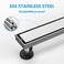ZEKOO Linear Shower Drain 24 Inch, 2 in 1 Brushed Nickel Shower Drain, 304 Stainless Steel Linear Drain with Tile Insert Grate, Rectangle Shower Floor Drain.