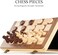 A&amp;A AA 15" Magnetic Wooden ChessCheckers Set/Folding Board / 3" King Height German Knight Staunton Chess Pieces/WalnutMaple Inlaid /2 Extra Queen.