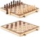 A&amp;A AA 15" Magnetic Wooden ChessCheckers Set/Folding Board / 3" King Height German Knight Staunton Chess Pieces/WalnutMaple Inlaid /2 Extra Queen.