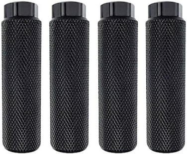 Zelerdo 2 Pairs Aluminum Alloy Bike Pegs for Mountain Bike Cycling Rear Stunt Pegs Fit 3/8 inch Axles (Pure black.