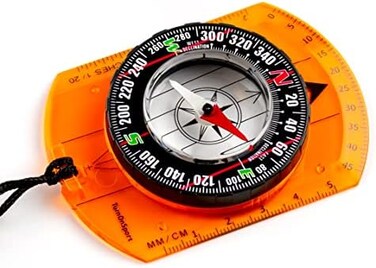 TurnOnSport Orienteering Compass - Hiking Backpacking Compass - Advanced Scout Compass Camping and Navigation - Boy Scout Compass Kids - Childrens Compasses for Map Reading - Baseplate Compass Surviva