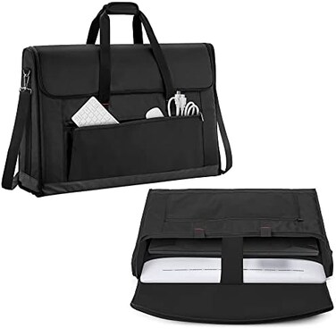 Trunab Monitor Carrying Case 24-27 Inch Padded Travel Bag Hold Up to 2 LCD Screens/TVs, Not Compatible with iMac, with Accessories Pocket, Shoulder Strap, PU Bottom, Black.