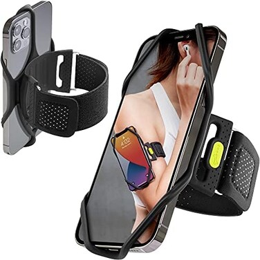 BONE Run Tie 2 Running Armband Phone Holder, Cell Phone Arm Band for Jogging, Adjustable Band, iPhone 16 15 14 Pro Max Plus Samsung Galaxy Smartphone, Phone Size 4. 7-7. 2" (Black/Arm L Size 25~40cm.