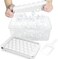 WIBIMEN Ice Cube Tray with Lid and Bin - Round Ice Trays for Freezer with Lid - Ice Cube Trays for Freezer with Ice Container (1"-2PACK White.