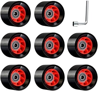 TOBWOLF 8 Pack 58mm x 32mm, 82A Outdoor/Indoor Quad Roller Skate Wheels, Durable Wear-Resistant PU Wheels Replacements Double-Row Roller Skating Accessories.
