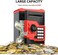 Vcertcpl ATM Piggy Bank for Boys Girls, Mini ATM Coin Bank Money Saving Box with Password, Kids Safe Money Jar for Adults with Auto Grab Bill Slot, Great Gift Toy Bank for Kids (RedBlack.