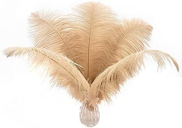 Ballinger Champagne Ostrich Feathers Bulk - 24pcs 10-12inch Boho Feathers for vase and Home Decor Wedding Party Centerpieces.
