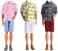 E-TING 3 Sets Casual Wear T-Shirt Jackets Pants Pack Clothes with 3 Pairs Shoes for 12&Prime; Boy Doll.