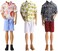 E-TING 3 Sets Casual Wear T-Shirt Jackets Pants Pack Clothes with 3 Pairs Shoes for 12&Prime; Boy Doll.