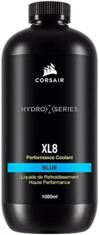 CORSAIR Hydro X Series, XL8, Performance Coolant, 1L, Translucent Blue.