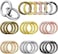 Ferraycle 18 Pcs Spring O Rings Alloy Round Spring Clips Circle Trigger Spring O Ring 35mm Snap Buckle Clasp O Rings Keyring Hook Snap Clip for Keychains Bags Purses Handbags DIY Crafts, 6 Colors.