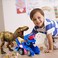 Hirger Transforming Dinosaur Car Toys, Transforming Dinosaur LED Car with Light and Music, 2 in 1 Automatic Dinosaur Transform Car Toy, Dinosaur Transformer Toy for Kids (Blue.