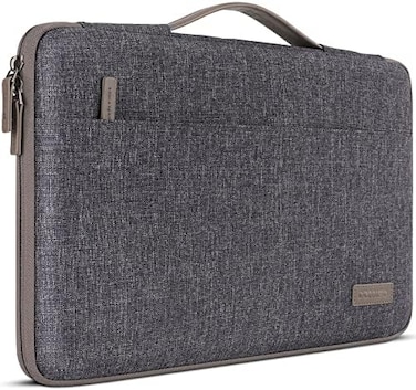 DOMISO 15. 6 Inch Laptop Sleeve Canvas Notebook Portable Carrying Bag Case Handbag for 15. 6" HP / Microsoft / Apple / Acer / Dell, Dark Grey.