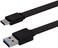 Monoprice Flat USB Type-C to Type-A 3. 2 Gen1 Charging Cable, Charger Cable - 6 Feet - Black 5Gbps, 3A, Reversible Connector, Compatible with Galaxy S10 S10E S9 S8 S20 Plus.