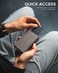 VULKIT Credit Card Holder RFID Blocking Genuine Leather Pop Up Card Wallet with Banknote Compartment, ID Window, Coin Pocket and Magnetic Closure.